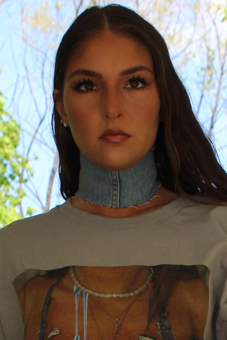 Custom Thick Denim Choker