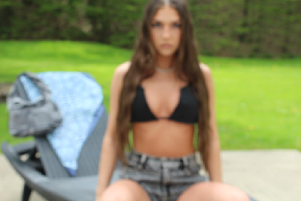 DDenim Black Bra Top