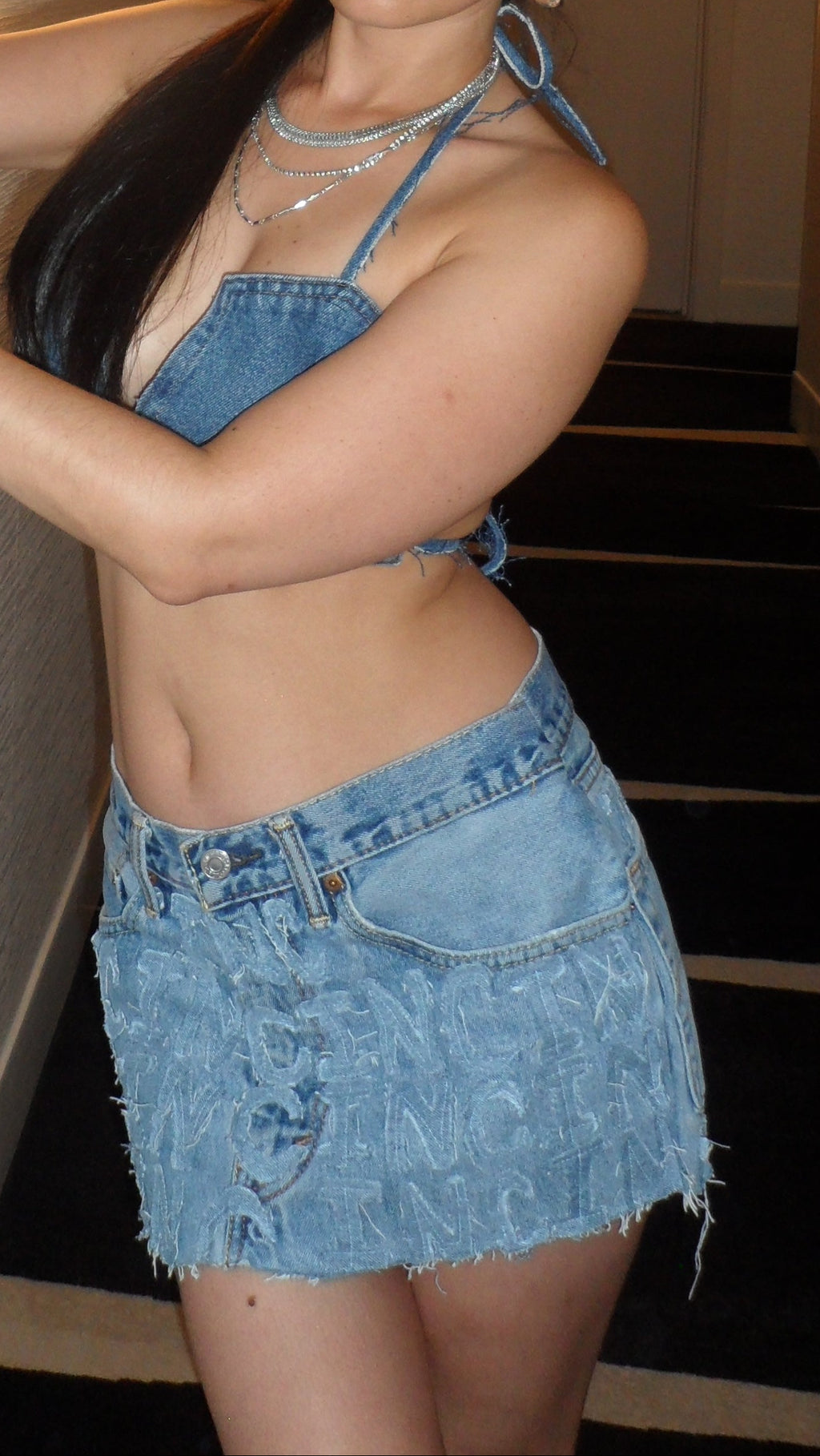 INC Repeat Denim Mini Skirt