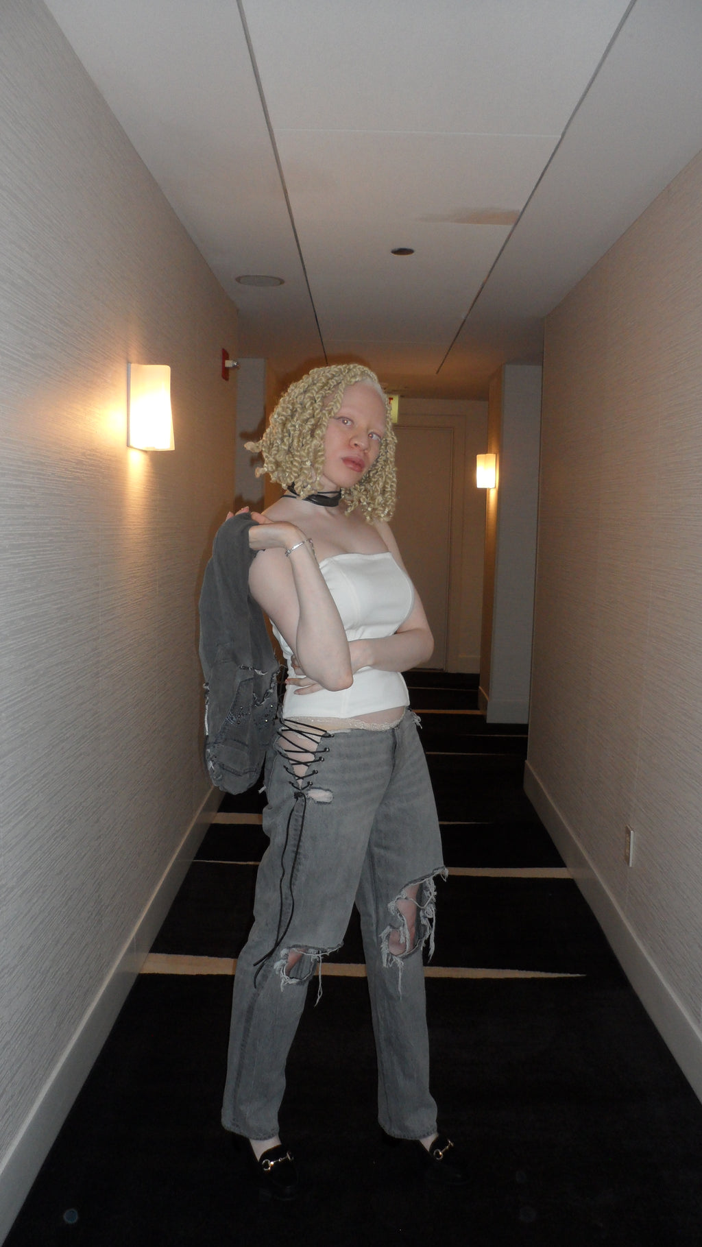 Grey Denim Lowrise Jeans